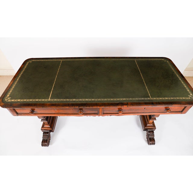 Antique Regency Library Desk by Gonçalo Alves, 19th Century For Sale - Image 4 of 18