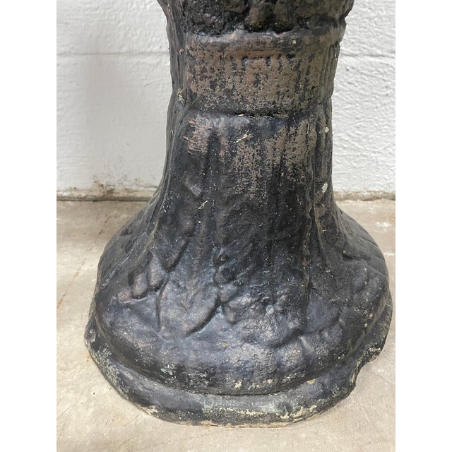 Black Pair of Vintage North Carolina Estate Blackened Cast Stone Garden Stools For Sale - Image 8 of 11