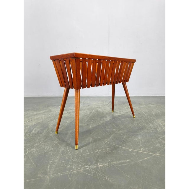 1960s Mid-Century Danish Teak Planter with Brass Feet, 1960s For Sale - Image 5 of 10