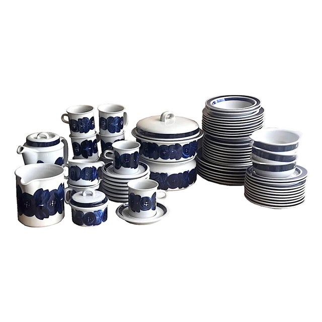 Vintage Arabia Finland Anemone Dinnerware Designed by Ulla Procope, Set of 79 Pieces For Sale