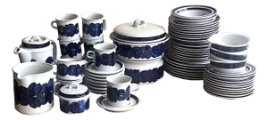 Vintage Arabia Finland Anemone Dinnerware Designed by Ulla Procope, Set of 79 Pieces