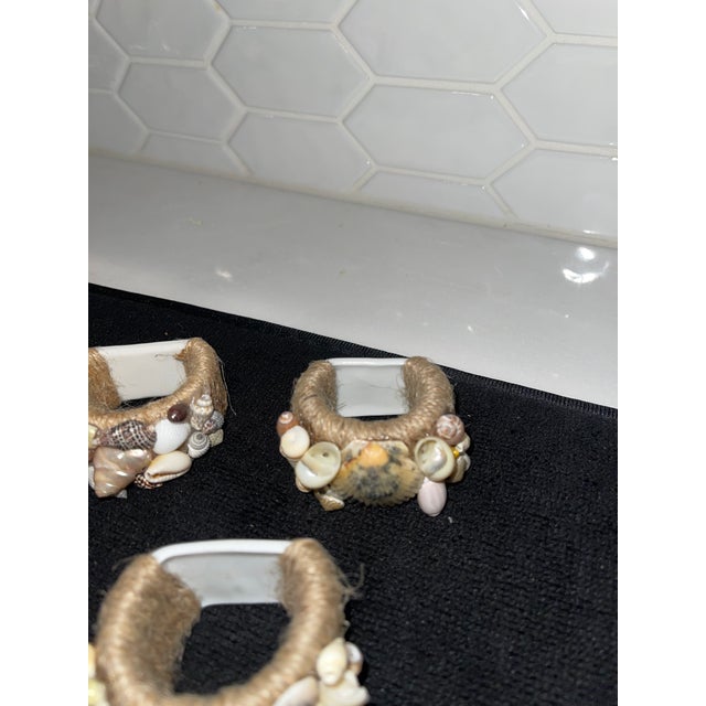 1990s Nautical Napkin Rings With Real Seashells Adorning the Ring - Set of 12 For Sale - Image 9 of 12