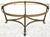 Vintage LaBarge Oval Brass Hoof Footed Glass Top Coffee Table For Sale - Image 9 of 15