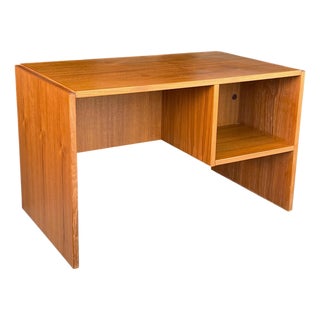1970s -Century Danish Modern Teak Writing Desk With Open Shelf For Sale