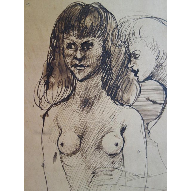 Edouard Goerg, Nude Brothel Scene, Ink Drawing For Sale - Image 3 of 8