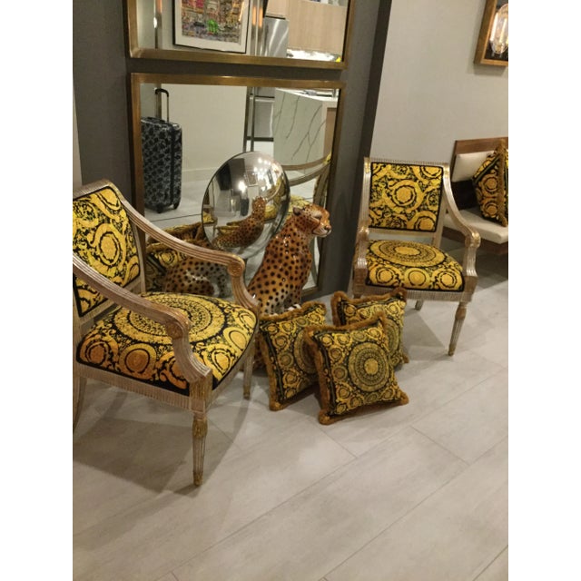 1980s 1980s J Scott Vintage Chair With Custom Upholstery in Velvet Gianni Versace Barroco - a Pair For Sale - Image 5 of 12