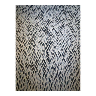 Kate Loudoun Shand the Dabs in Eve Blue 3 Yards Linen Fabric For Sale