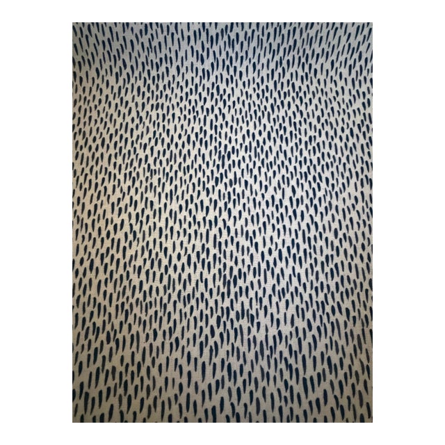Kate Loudoun Shand the Dabs in Eve Blue 3 Yards Linen Fabric For Sale