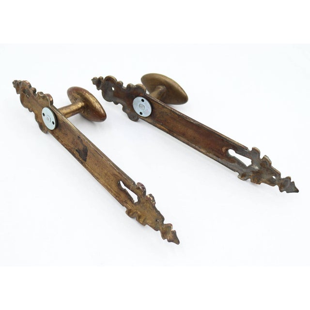 Antique Bronze Oval French Dummy Door Knob Set For Sale - Image 6 of 7