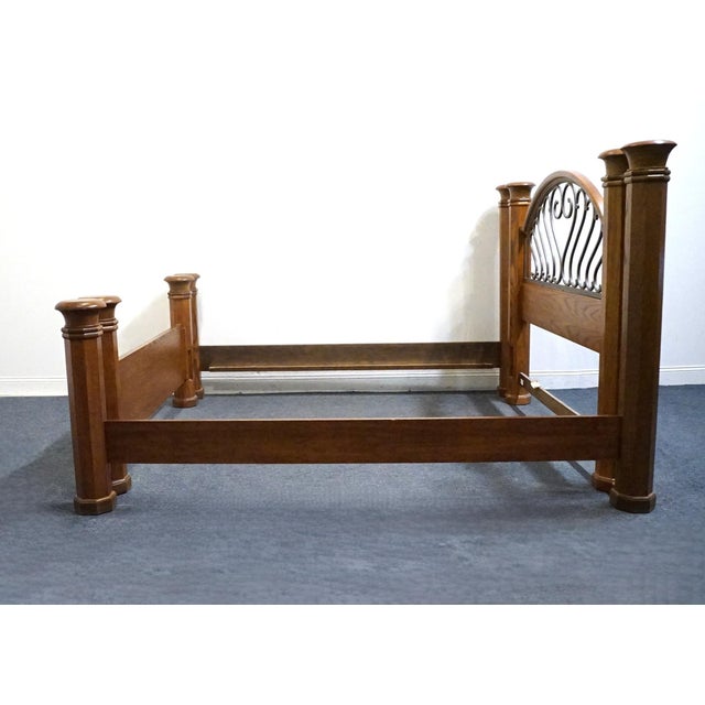 Thomasville Furniture Renaissance Collection Solid Oak Adjustable King / Queen Size Canopy Bed 34511-475 For Sale - Image 13 of 18