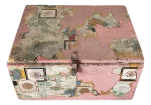 Antique Pink Wooden Box