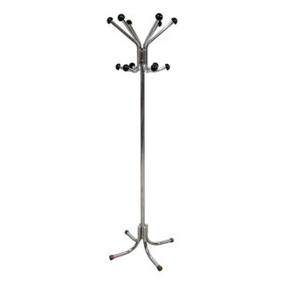 Rotating Parrot Coat Rack with 12 Chrome Hooks and Plastic Half Spheres, 1960s For Sale