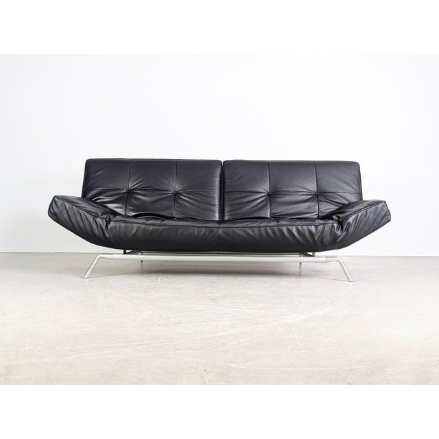 Postmodern Smala Sofa in Black Leather from Ligne Roset, France For Sale - Image 3 of 18