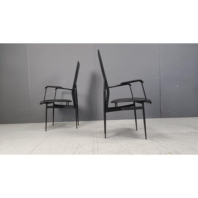 Black Vintage S44 Dining Chairs by Giancarlo Vegni for Fasem, 1980s, Set of 4 For Sale - Image 8 of 10
