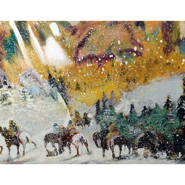 Earl Biss "Autumn Storm on the Crazy Woman Mountain" Hand Signed Limited Edition Serigraph For Sale In Denver - Image 6 of 10