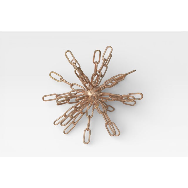 Mid 20th Century Atomic Starburst Gold Metal Chain Sculpture For Sale - Image 4 of 11