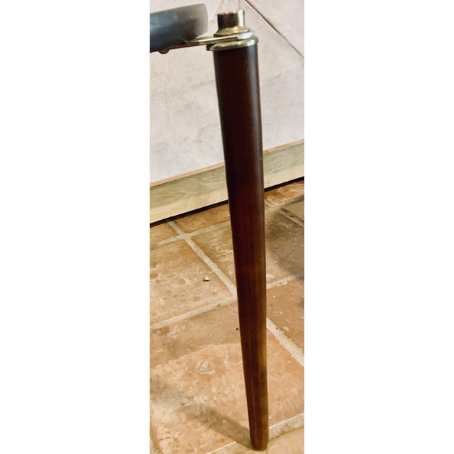 Vintage Mid-Century Modern Round Stacking, Drinks Side Tables With an Abstract ‘Atomic Ranch’ Design on Top & Brass Fittings at the Legs- Set of 3 For Sale In San Antonio - Image 6 of 12