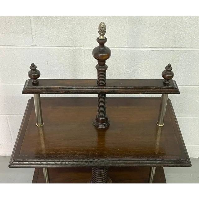 Model of a European bookpress end/side table Europe, 20th Century A model of a European book binding press made of...