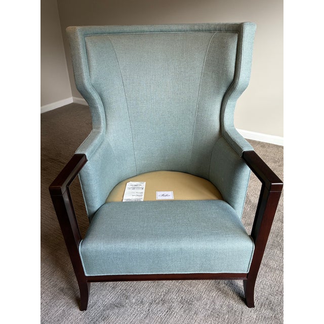 Pair of Late 20th Century Bill Sofield for Baker Manor Walnut Wing Lounge Chairs For Sale - Image 9 of 10
