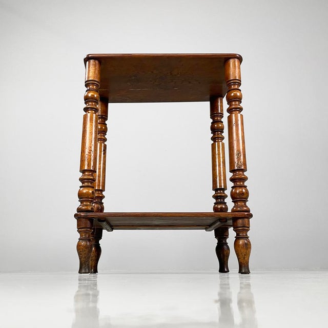 Wood Italian Wooden Coffee Table with Decorated Legs, 1890s For Sale - Image 7 of 18