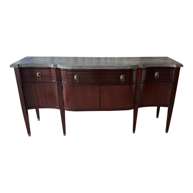 Darryl Carter for Baker Milling Road Collection Mahogany and Gray Marble Avondale Sideboard For Sale