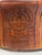 Animal Skin Vintage Peruvian Hand-Tooled Leather Ottoman For Sale - Image 7 of 17
