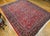 1900 - 1909 Antique Sarouk Area Rug, Hand-Knotted Wool, Allover Floral Pattern, 9x11, Red & Navy For Sale - Image 5 of 16