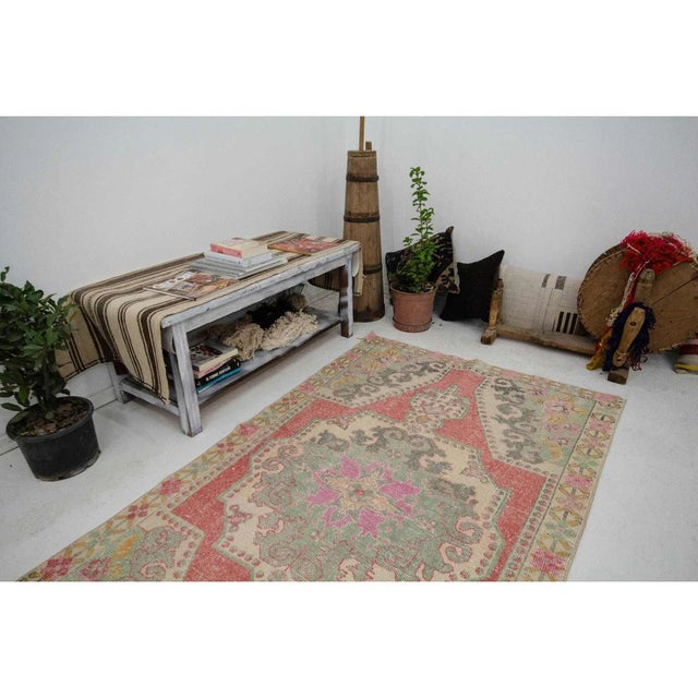 Vintage Turkish Rug-3′11″ × 6′9″ For Sale In Los Angeles - Image 6 of 7