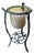Large Antique Indoor/Outdoor Candleholder in Cast Iron and Glass For Sale