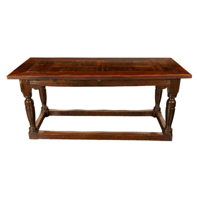 Brown Antique 18th Century French Oak Country Parquetry Refectory Dining Table 1680 For Sale - Image 8 of 13