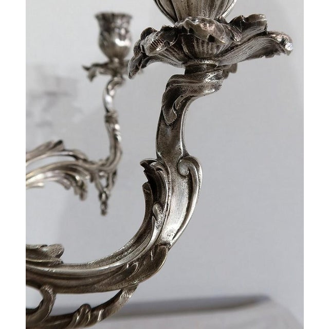 Candleholders in Silvered Bronze, Set of 2 For Sale - Image 10 of 18