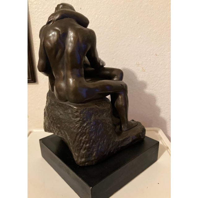 Sculpture Materials 1950s Large Bonded Bronze "The Kiss" Sculpture After Auguste Rodin - Reproduction For Sale - Image 7 of 8