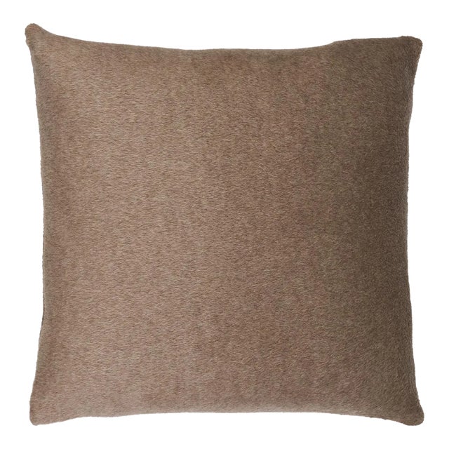 Schumacher Dixon Mohair Pillow 20" in Driftwood For Sale