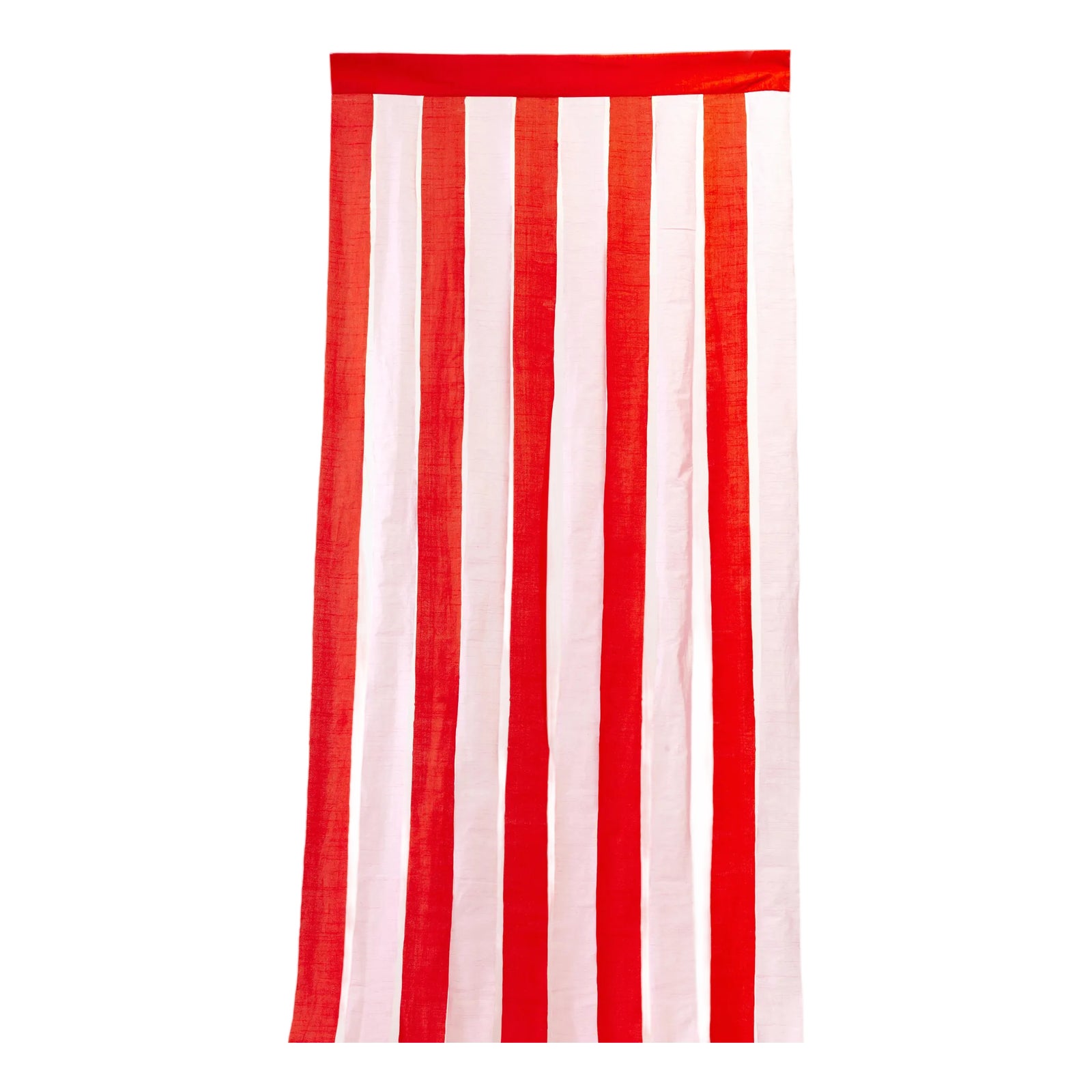 Red and Pink Ribbon Curtain | Chairish