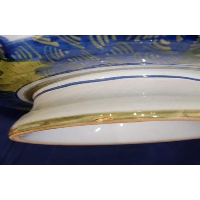 Ceramic Vintage Amm Faenza Garofano Large Pasta Bowl - Hand-Painted Italian Majolica - Italy For Sale - Image 7 of 9