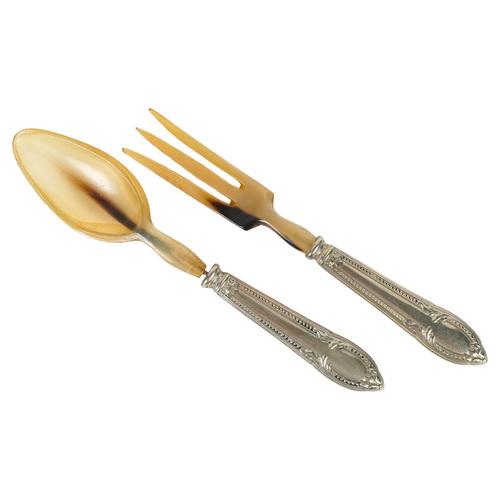 Silver-Plated Salad Servers, Set of 2 For Sale - Image 5 of 5