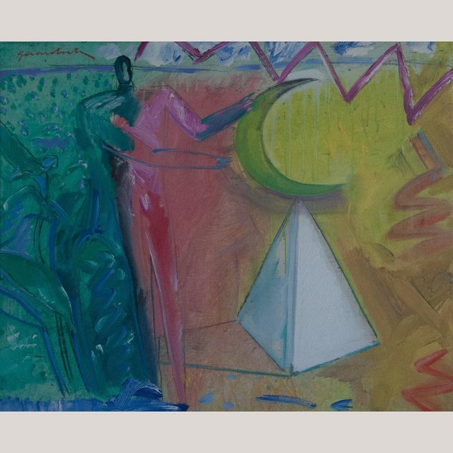 Gerard Sala, Estimo Llunes: Pyramids, 1977, Oil on Canvas For Sale - Image 8 of 8