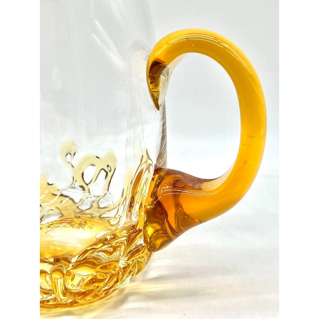Orange Vintage Mouth-Blown Amber Glass Beer Mug, Scandinavia, 1960s For Sale - Image 8 of 13