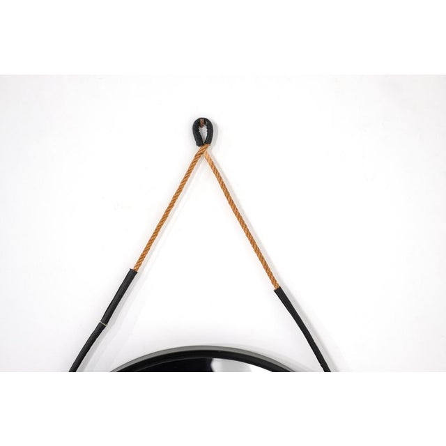 Vintage Round Steel Mirror, Italy, 1970s For Sale - Image 9 of 13