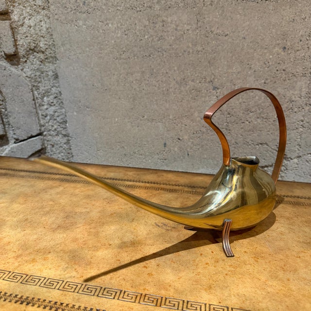 Metal Mid-Century Modern Brass Watering Can Ariosa Carl Aubock Günter Kupetz Era For Sale - Image 7 of 16