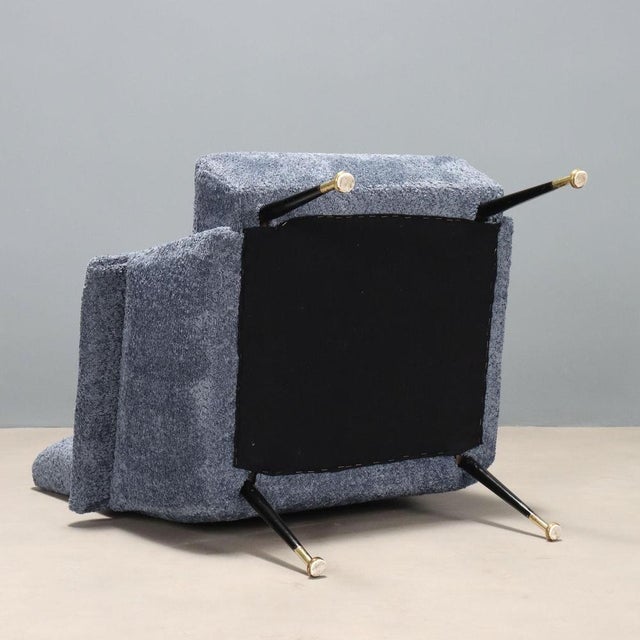 Vintage Armchair in Gray Fabric, 1960s For Sale - Image 6 of 7