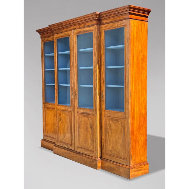 19th Century French Louis Philippe Walnut 4-Door Bookcase, 1880s For Sale - Image 8 of 14