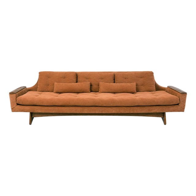 1960s Attributed Kroehler American Leisure Sofa, Style of Adrian Pearsall Mid Century Modern Gondola Couch Vintage Mad Men Era For Sale