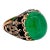 Antique Ottoman Gold Ring — 12ct Natural Emerald & Diamonds | 19th Century, Size 6 For Sale