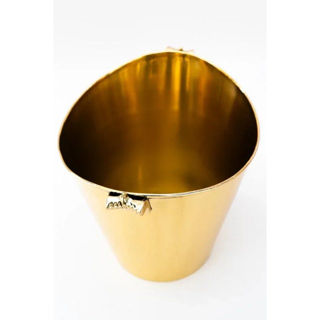 Art Deco brass champagne bucket Vienna around 1920s Brass polished and stove enameled