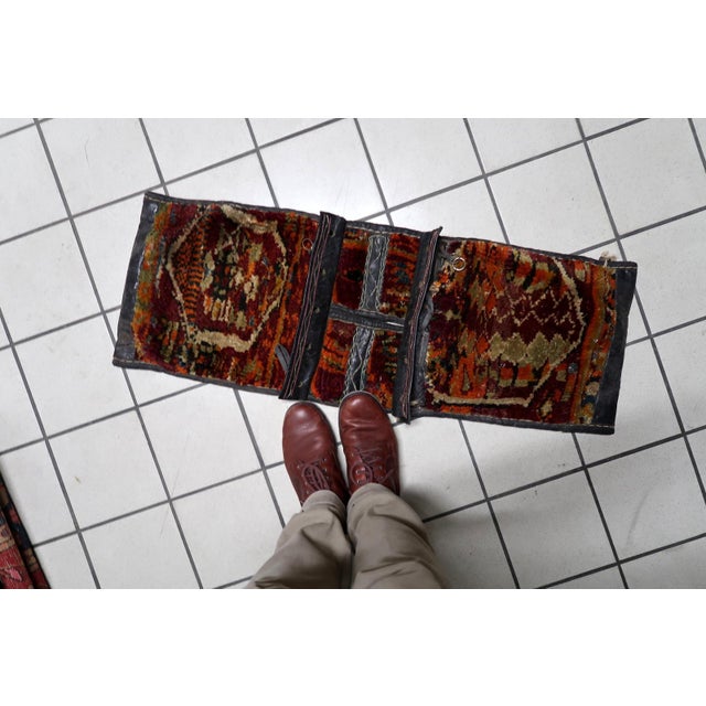 Persian 1920s, Handmade Antique Collectible Persian Kurdish Saddle Bag Rug For Sale - Image 3 of 14
