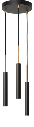 Black Brass Stav 3 Ceiling Lamp by Johan Carpner for Konsthantverk