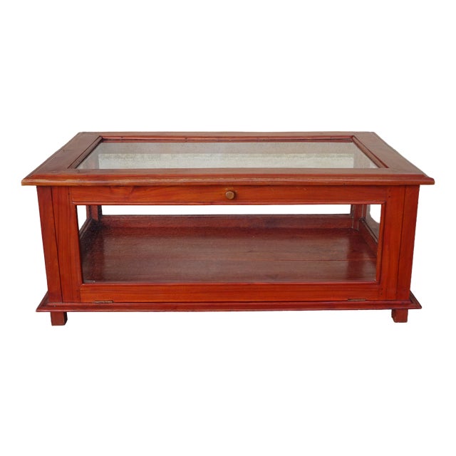 Display Cabinet with Exotic Wood Structure For Sale