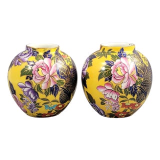 Patent Ironstone Posy Vases with Birds from Mason's, 1915, Set of 2 For Sale