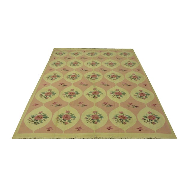 Modern Floral Kilim Rug - 8' X 10' For Sale